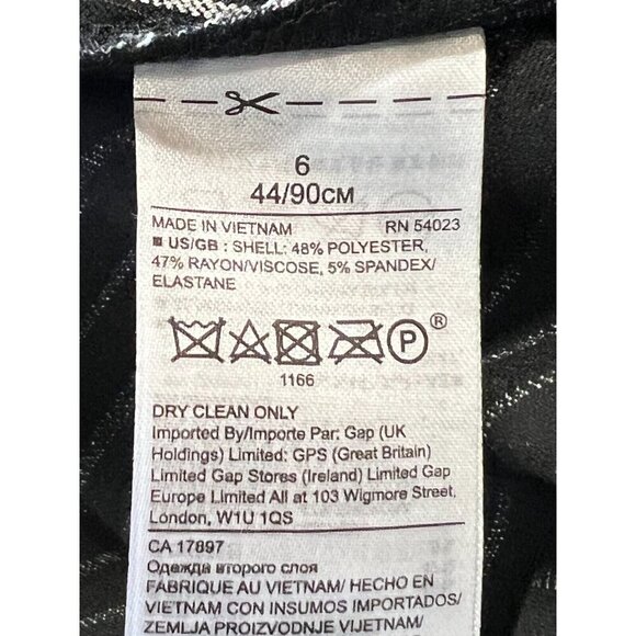 Banana Republic Women's Sheath Dress Size 6 Striped Black White S/S Work Career - Picture 13 of 16